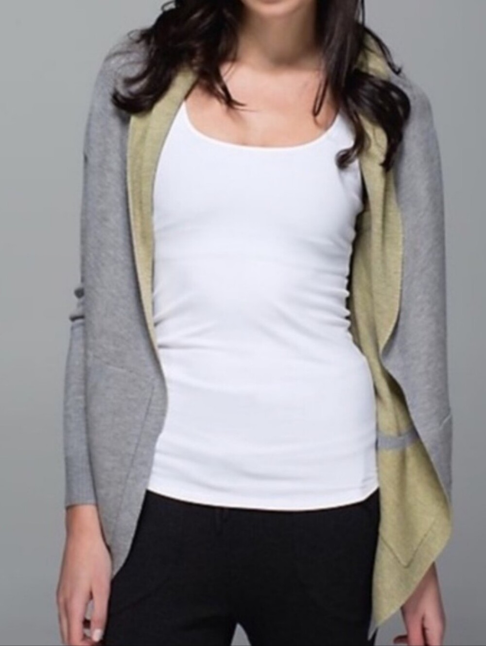 lululemon Cabin Yogi  athletica Gray Cardigan Wrap Size 10.